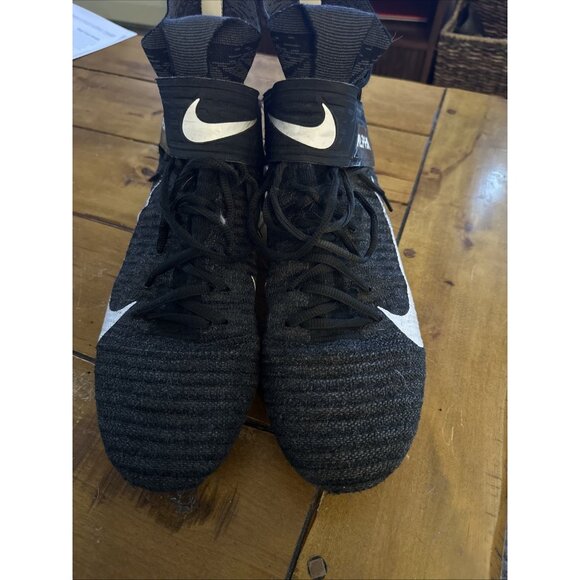 Nike Alpha Fly Knit Control 360 Size 11.5 w/ Cleats Black White Men\'s Football main image 6